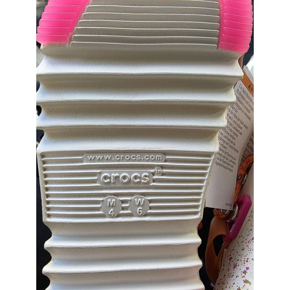 New Rare Crocs Hiker Xscape Festival Platform Sandals White Pink Women's 6 - Picture 9 of 10